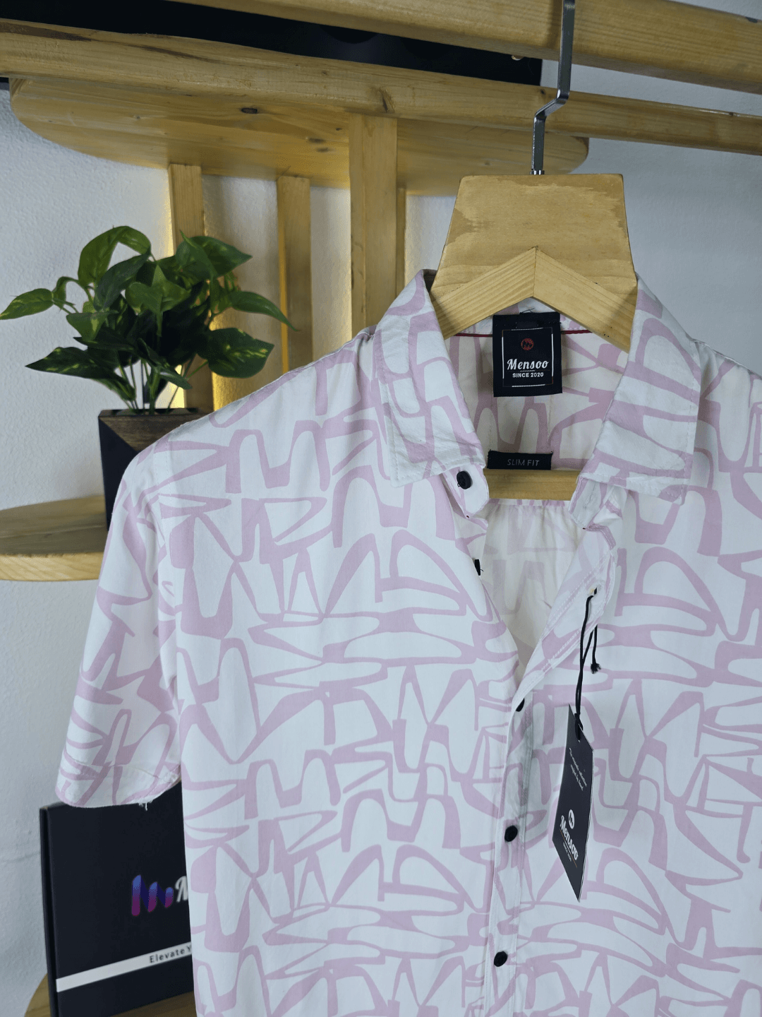 White got Pink Printed Shirt