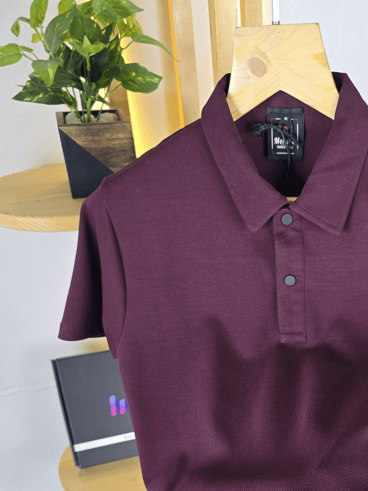 Mensoo Polo Collar T Shirt Wine