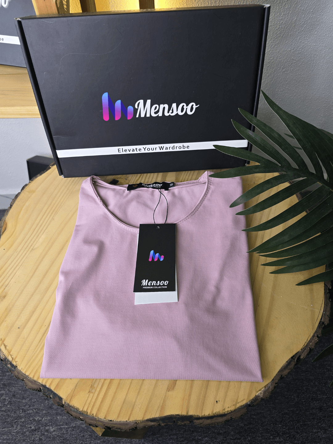 Mensoo Plain Lycra T Shirt Pink