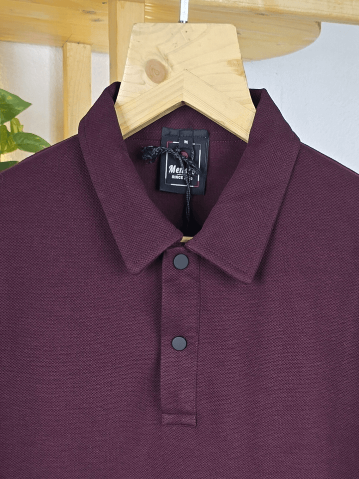 Mensoo Polo Collar T Shirt Wine