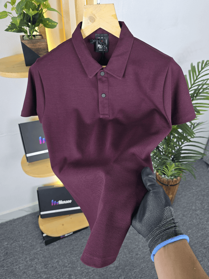 Mensoo Polo Collar T Shirt Wine