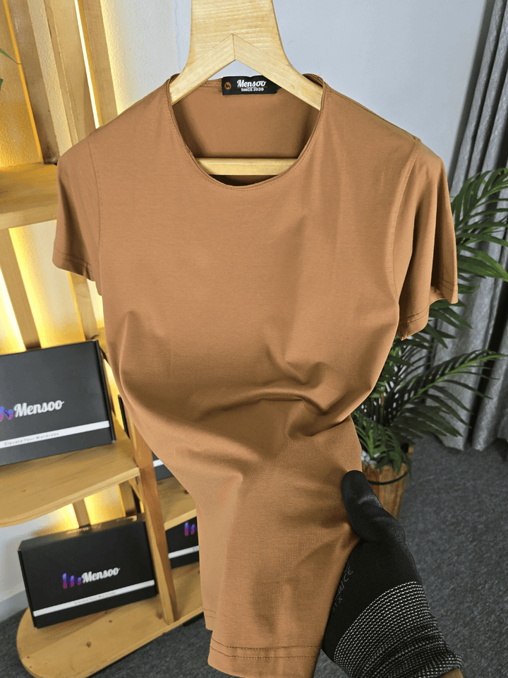 Mensoo Plain Lycra T Shirt Amber