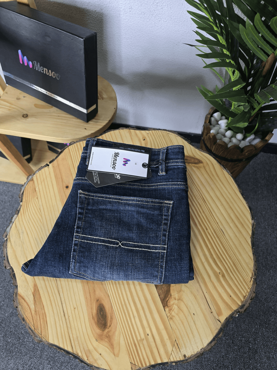 Elegant Straight Jeans Dark Blue