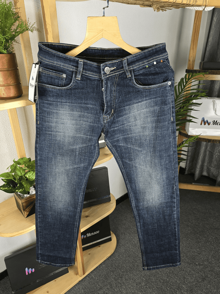 Elegant Straight Jeans Dark Blue