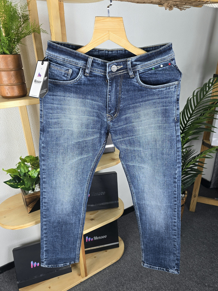 Elegant Straight Jeans Mid Blue