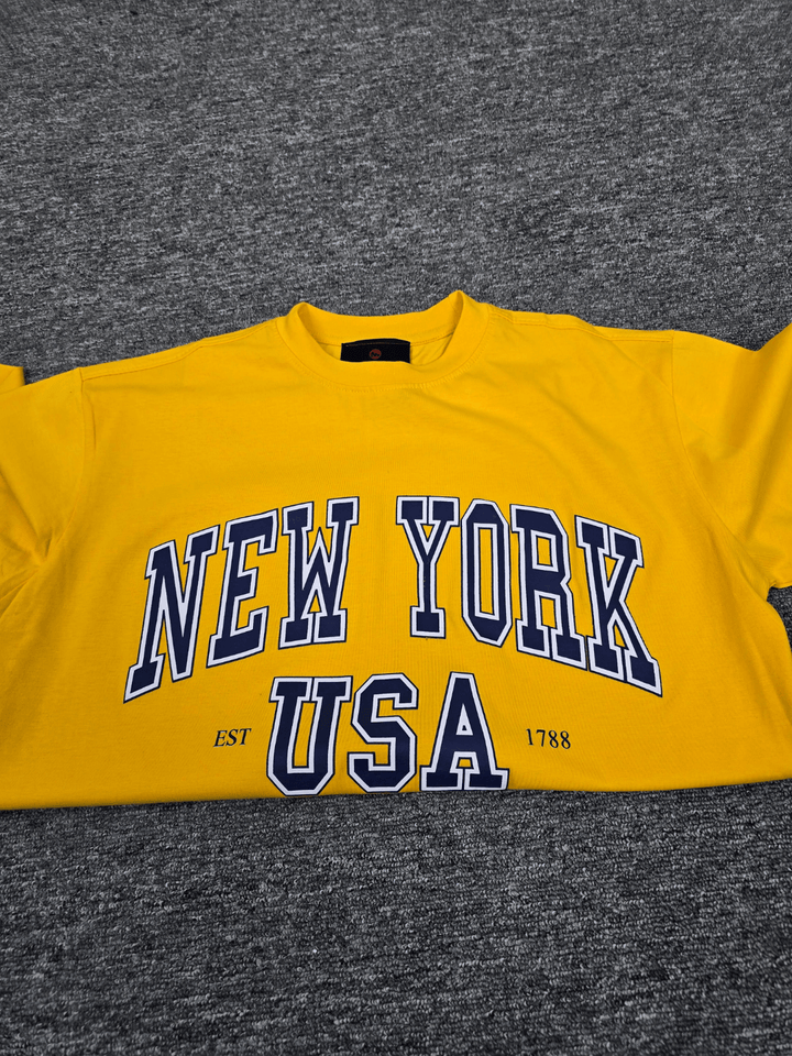 Mensoo New City Over Sized T Shirt Yellow