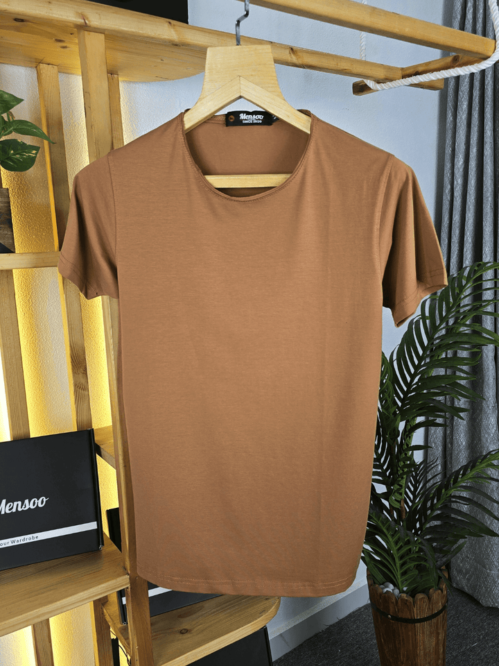 Mensoo Plain Lycra T Shirt Amber