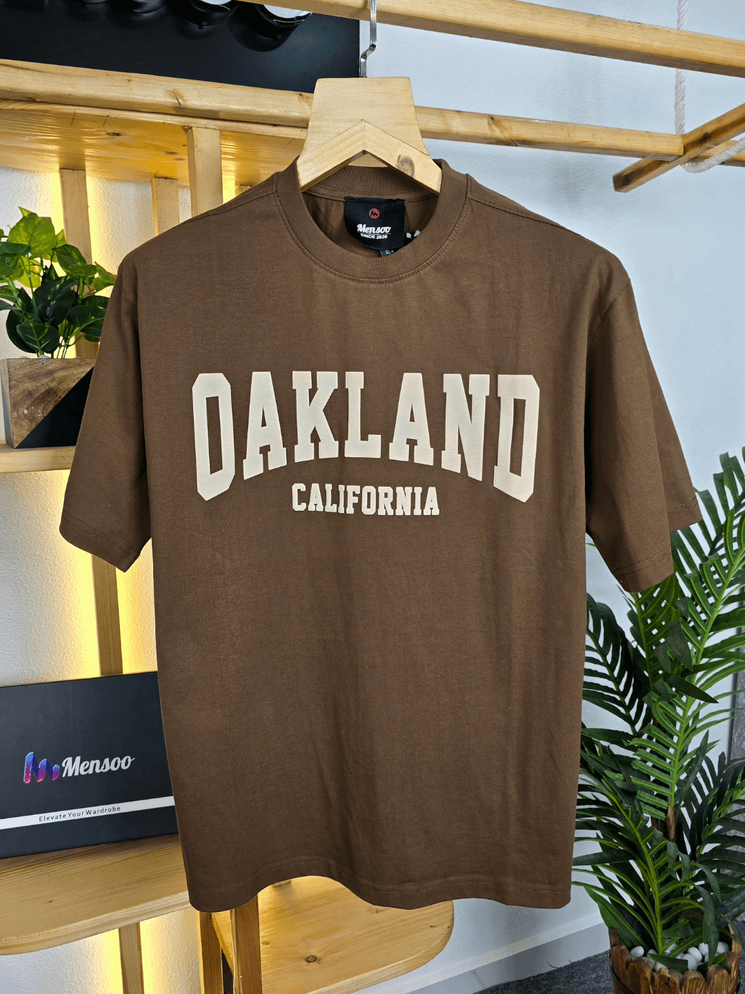 Mensoo New City Over Sized T Shirt Brown