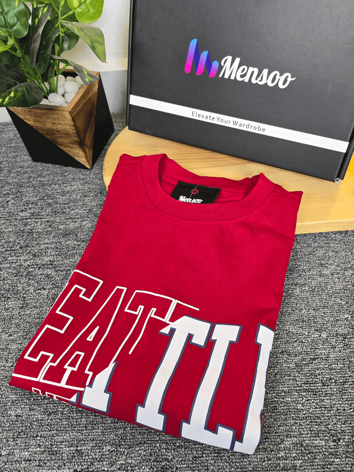 Mensoo New City Over Sized T Shirt Red