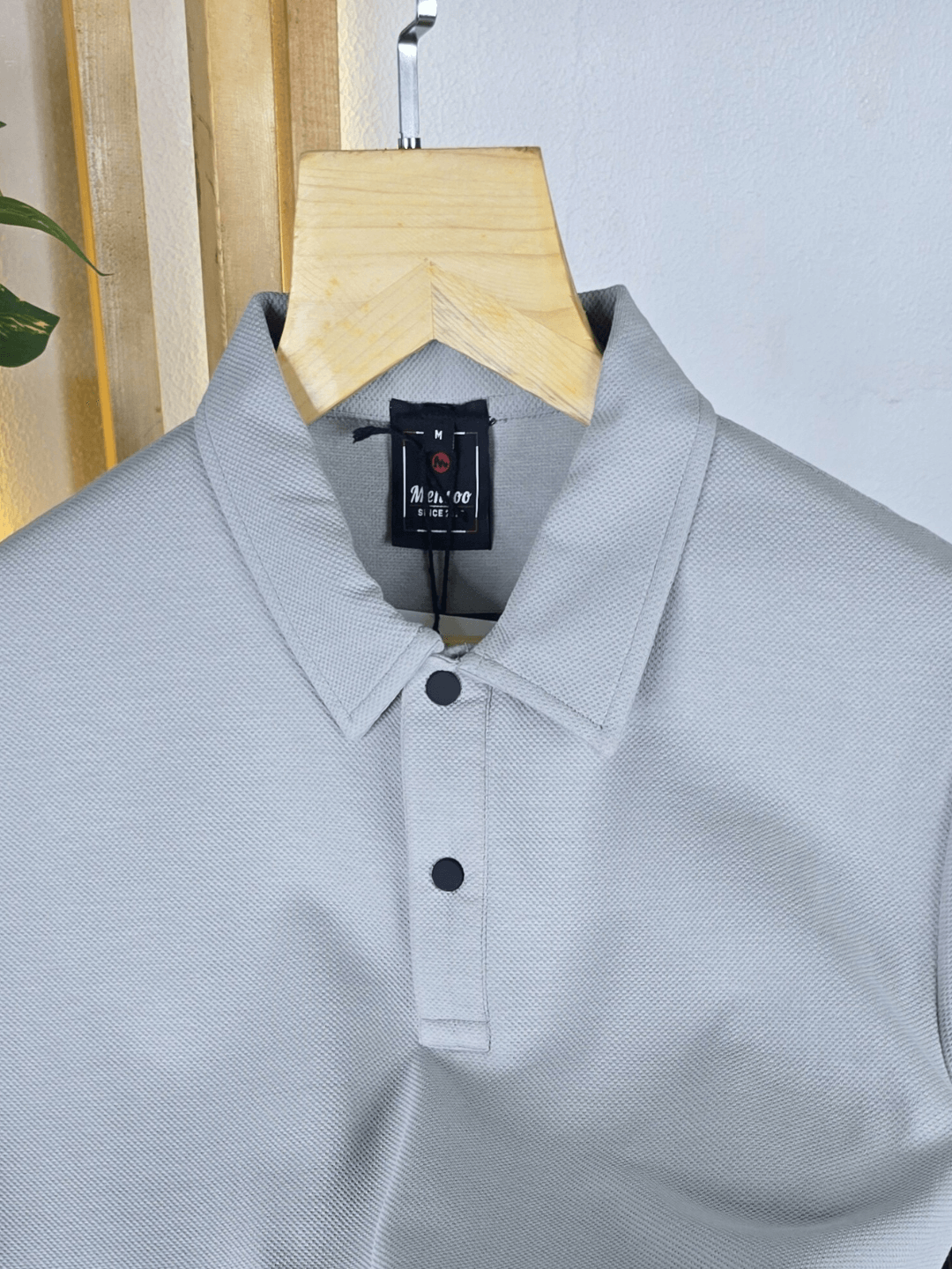 Mensoo Polo Collar T Shirt Grey