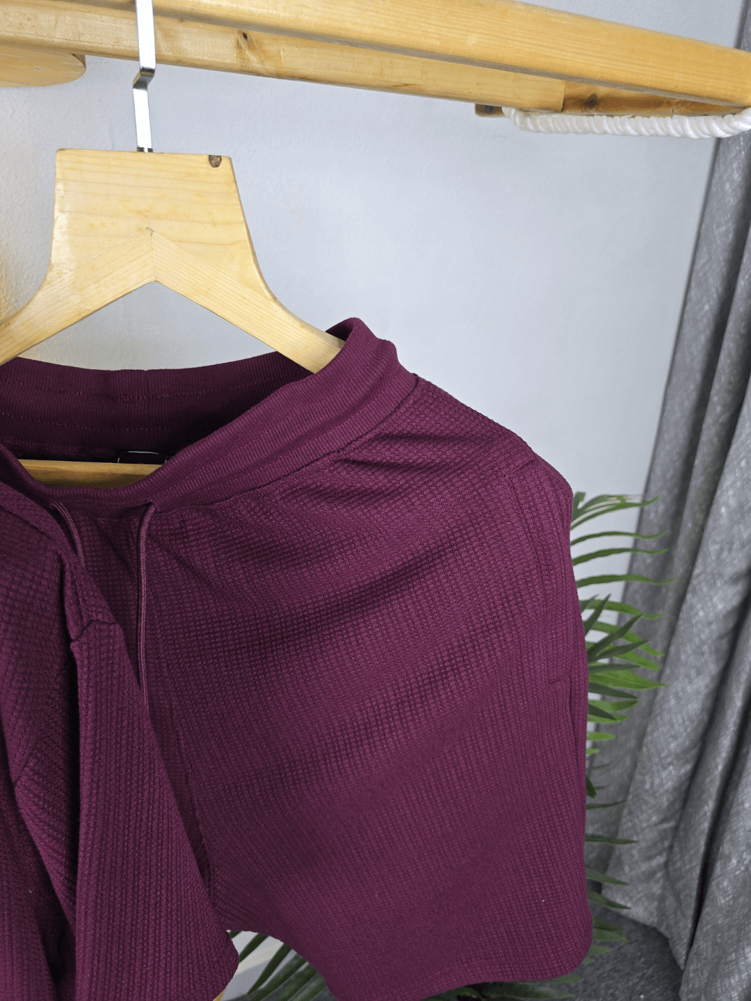 Mensoo Waffle Round Neck Co Set Wine