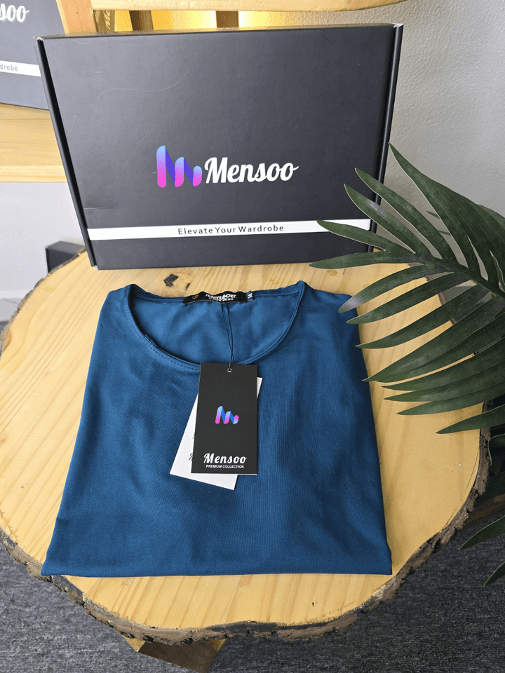 Mensoo Plain Lycra T Shirt Peacock