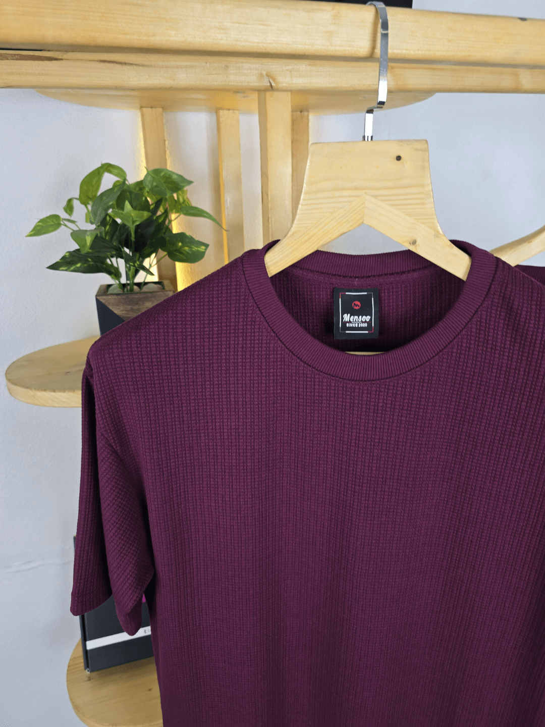 Mensoo Waffle Round Neck Co Set Wine