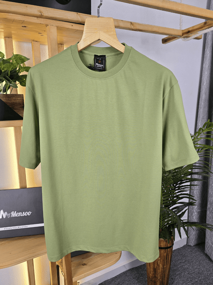 Mensoo Offshoulder Round Neck T Shirt Light Green