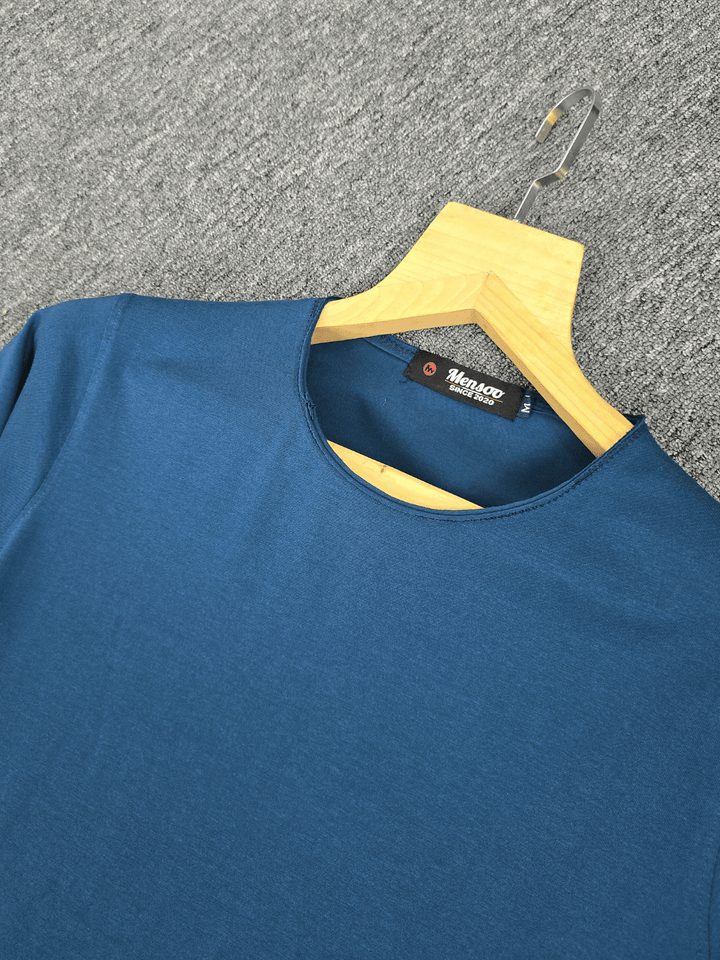 Mensoo Plain Lycra T Shirt Peacock