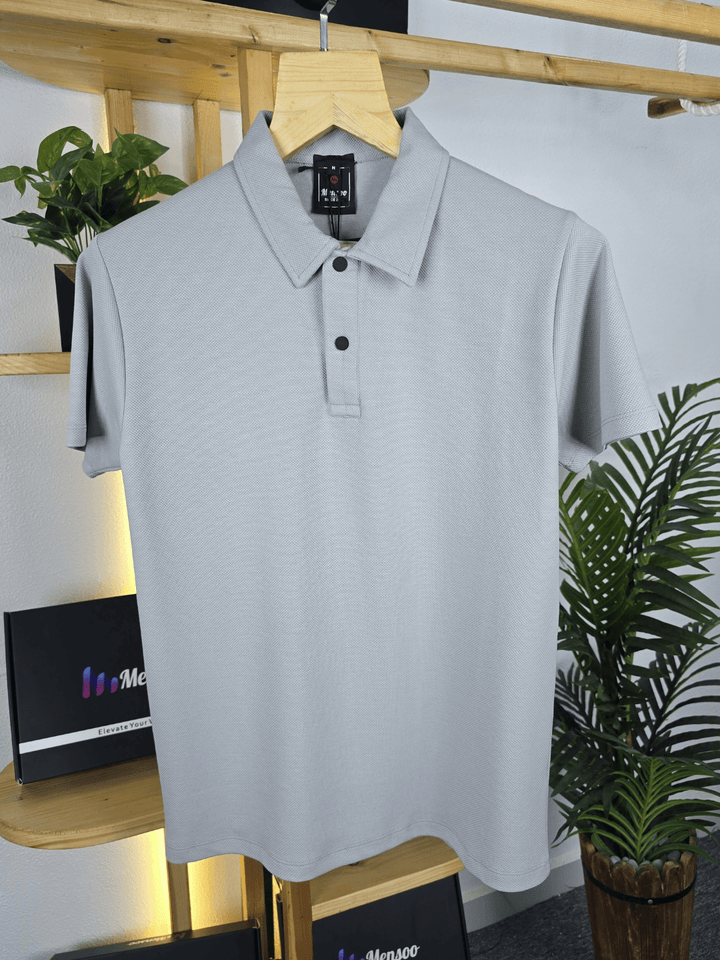 Mensoo Polo Collar T Shirt Grey