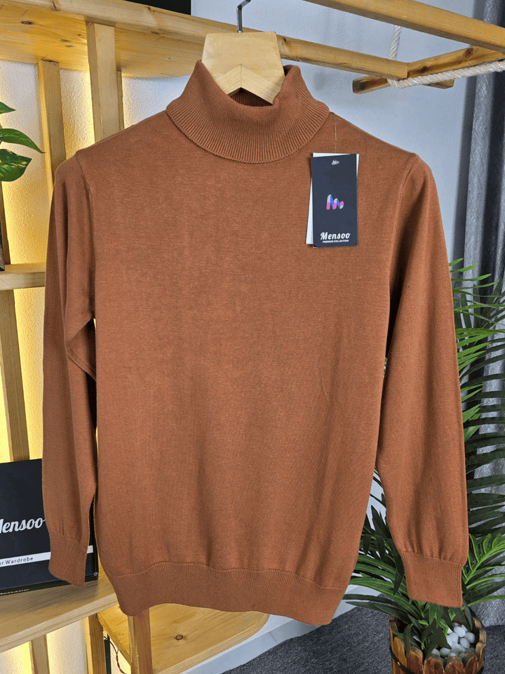 High Neck Full Sleeve T Shirt Umber