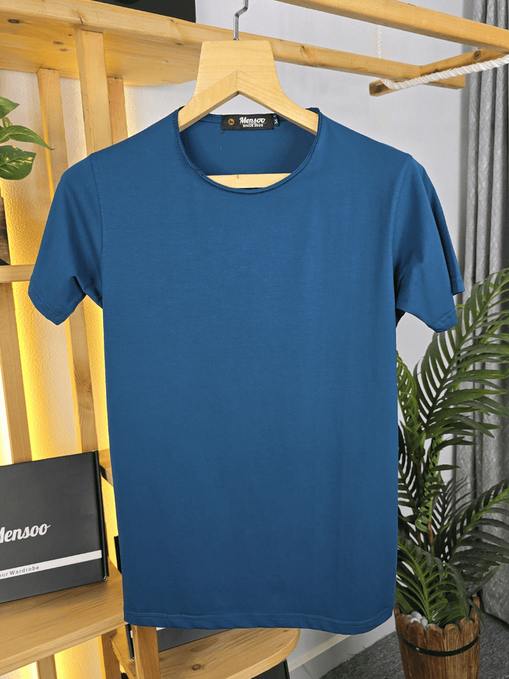 Mensoo Plain Lycra T Shirt Peacock