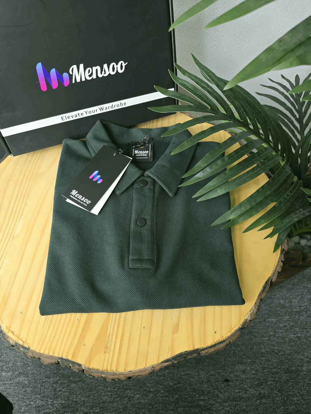 Mensoo Polo Collar T Shirt Olive