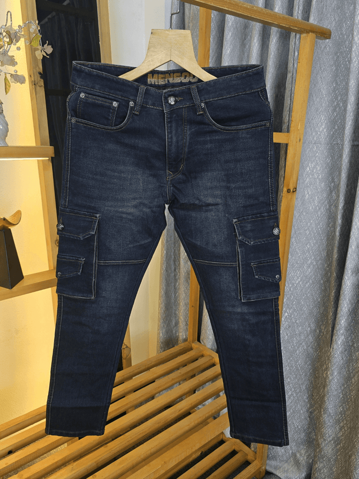 Double Pocket Cargo Jeans Brown Wash