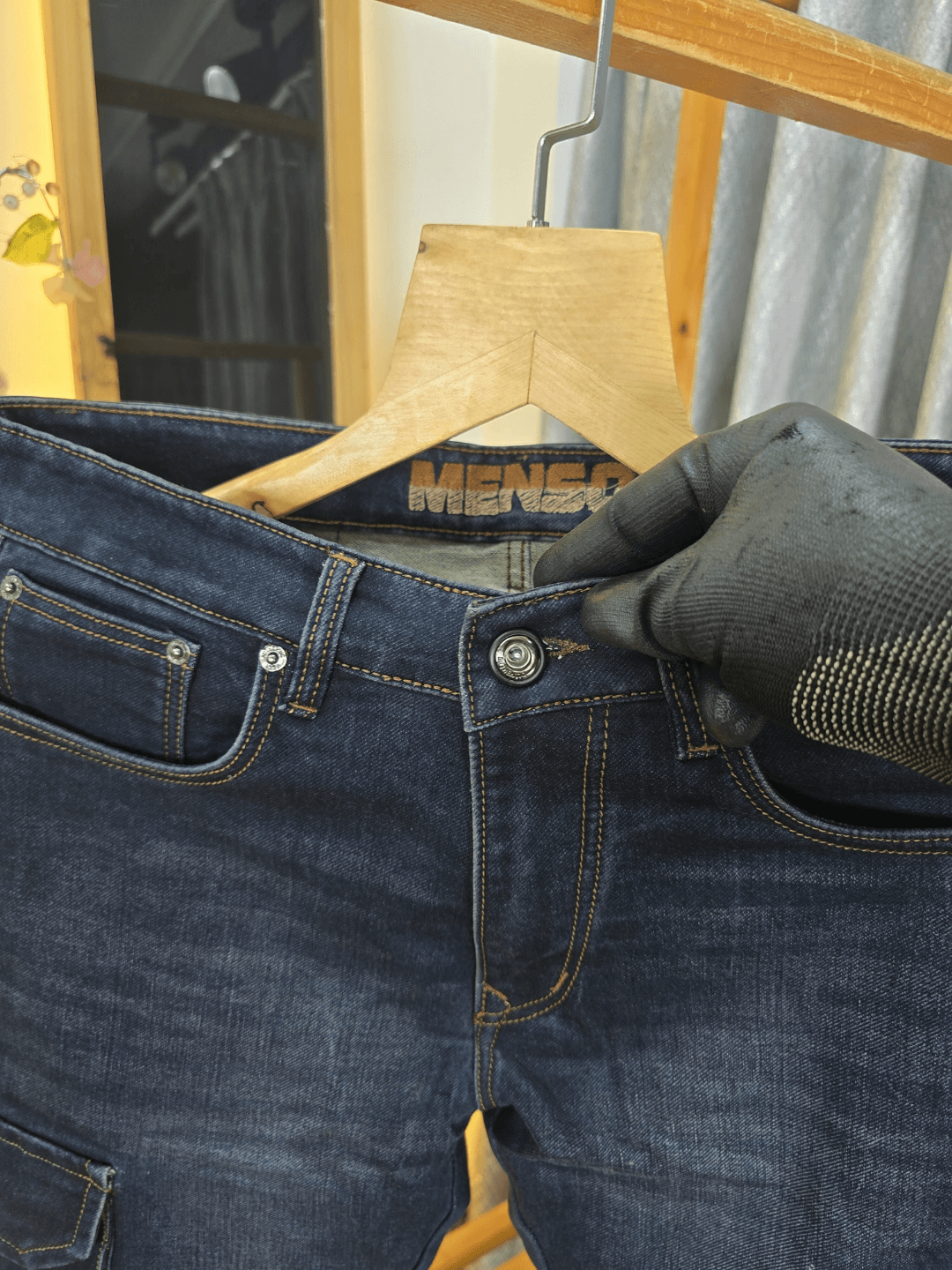 Double Pocket Cargo Jeans Blue Wash