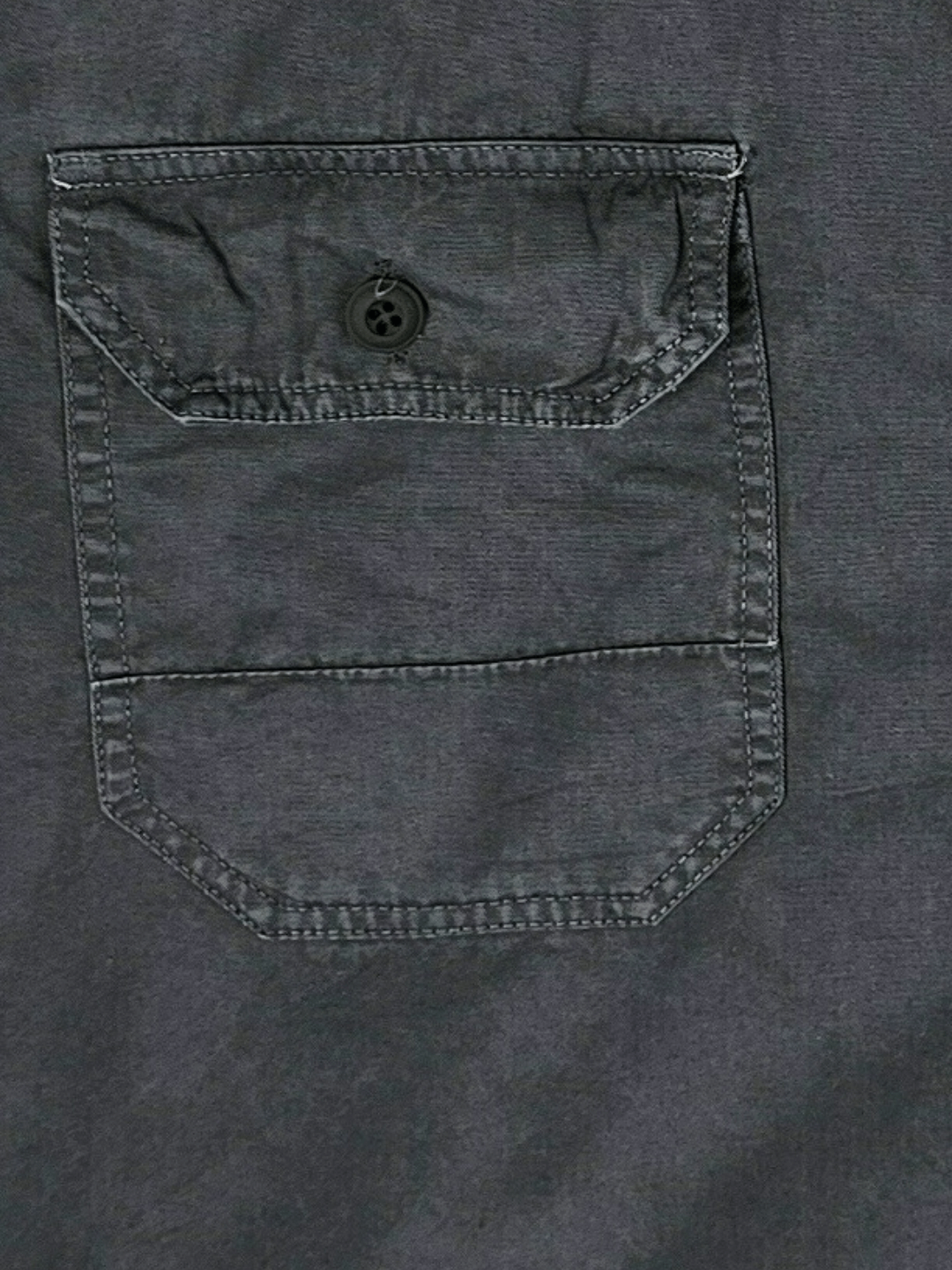 Double Pocket Denim Shirt Dark Grey