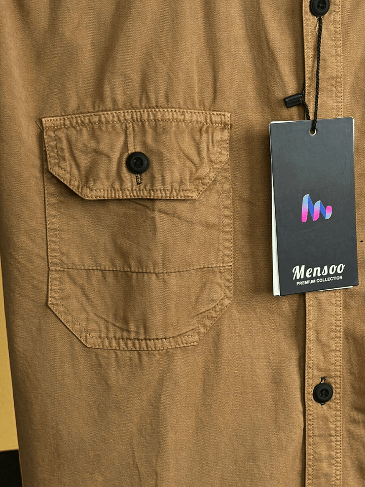 Double Pocket Denim Shirt Coffee