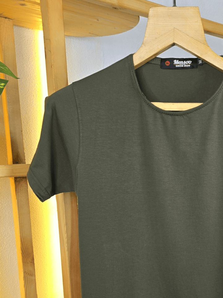 Mensoo Plain Lycra T Shirt Olive