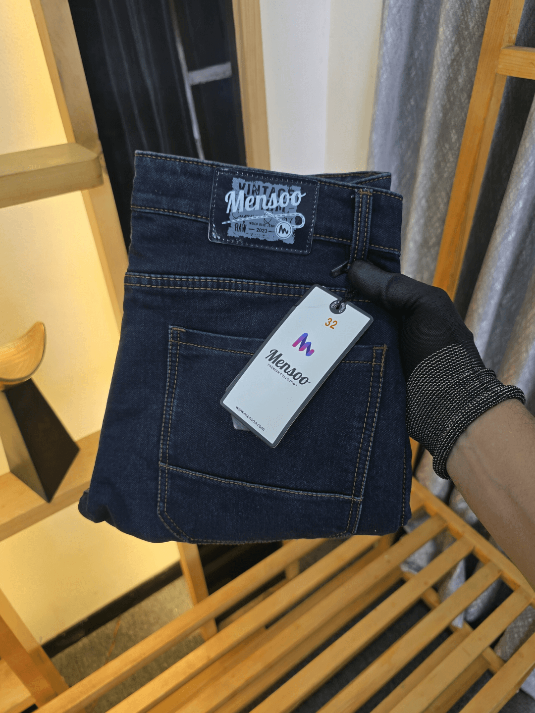 Double Pocket Cargo Jeans Blue Wash