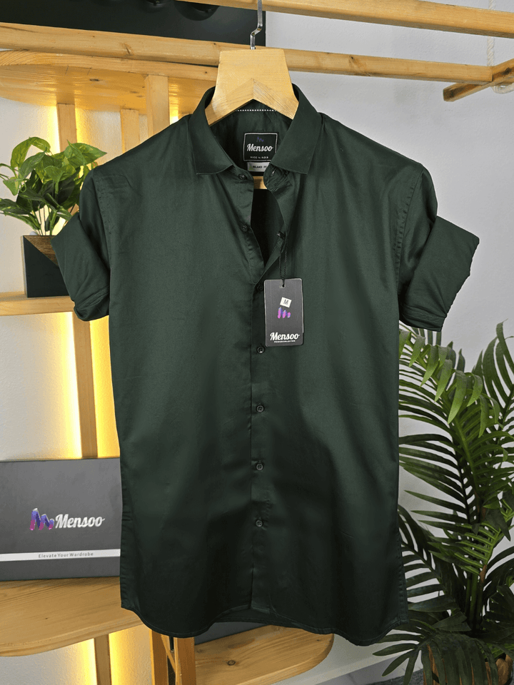 Classic Cotton Plain Shirt Olive