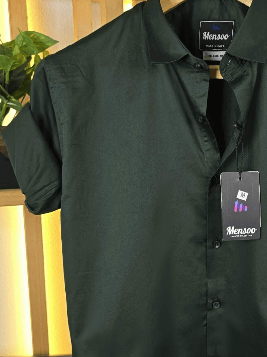 Classic Cotton Plain Shirt Olive