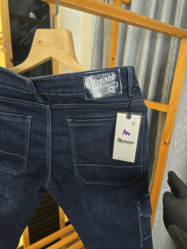 Double Pocket Cargo Jeans Blue Wash