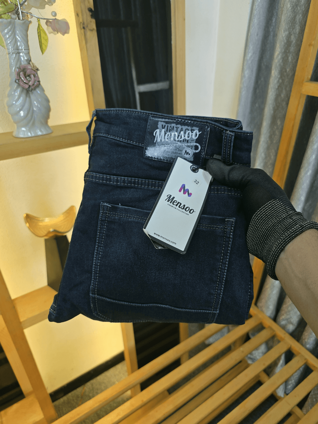 Side Hang Denim Cargo Jeans Grey Wash