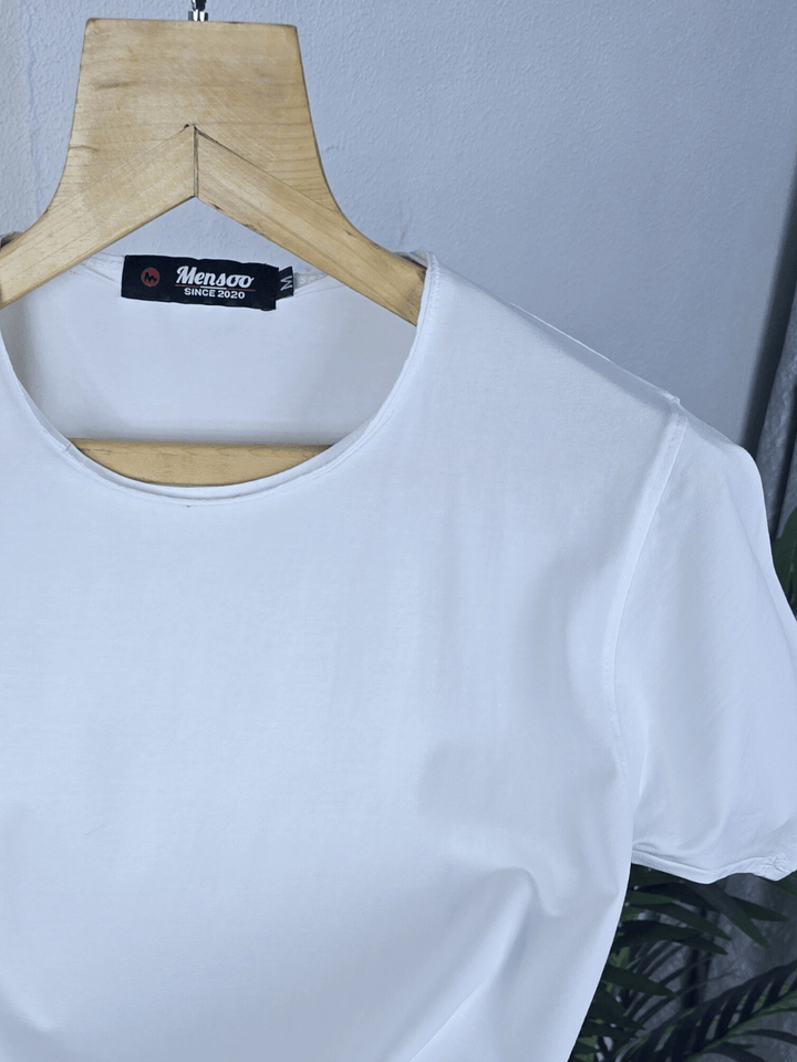 Mensoo Plain Lycra T Shirt White