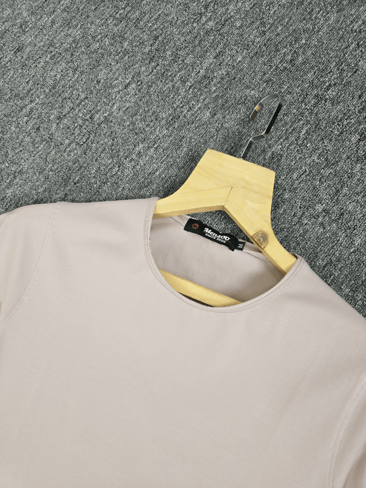 Mensoo Plain Lycra T Shirt Cream