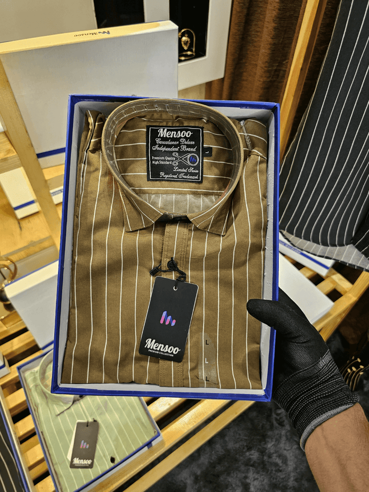 Inborn Stripe Shirt Brown