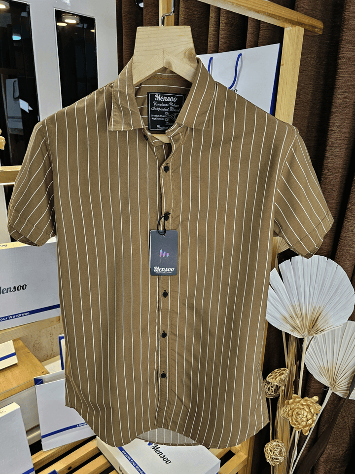 Inborn Stripe Shirt Brown