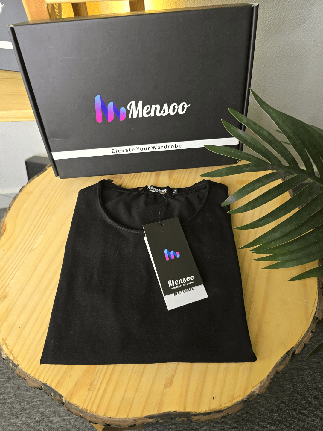 Mensoo Plain Lycra T Shirt Black