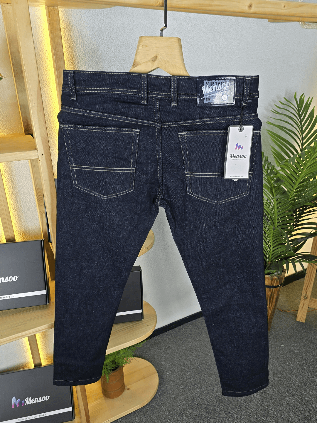 Mensoo Blue Raw Wash Jeans