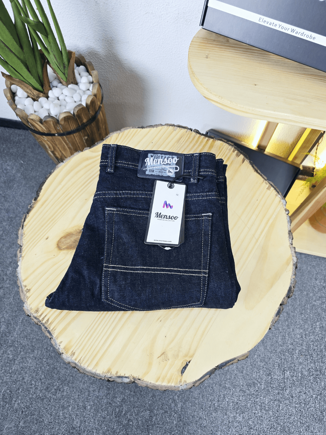 Mensoo Blue Raw Wash Jeans